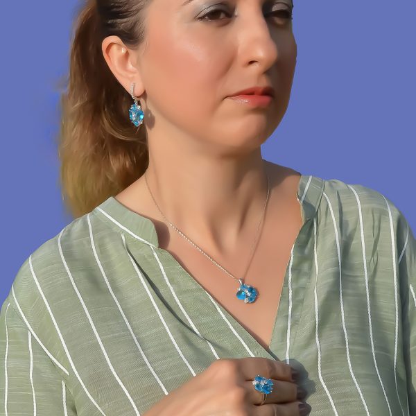 Aquamarine Taşlı Göz Alıcı Set - Görsel 6